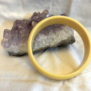 Vintage Bakelite Bangle Yellow Tested